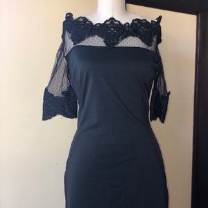 Black dress with lace detail